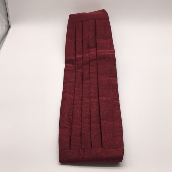 Bow Tie & Cummerbund Dark Red 100% Silk with Box - Picture 4 of 12